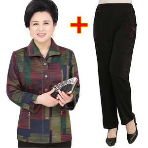 中老年人外套女春装薄款老人奶奶装上衣服装春秋款妈妈装60-70岁服装代购t血女