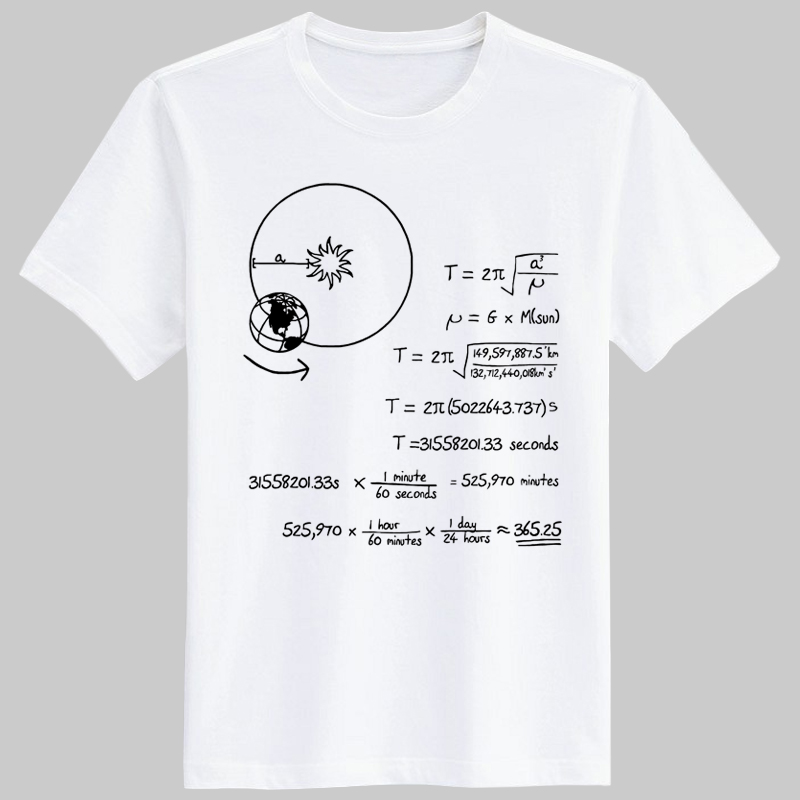 365天数学物理工潮流个性短袖T恤男酷圆领纯棉青少年韩版学生印花