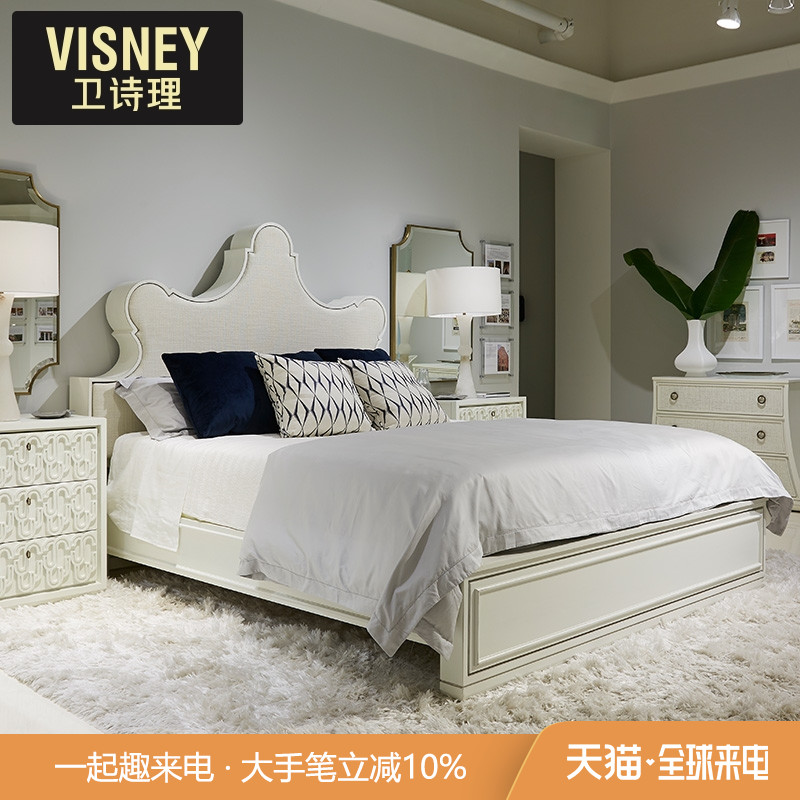 卫诗理ON欧式实木1.5米双人床 现代美式布艺儿童床卧室家具D5新品