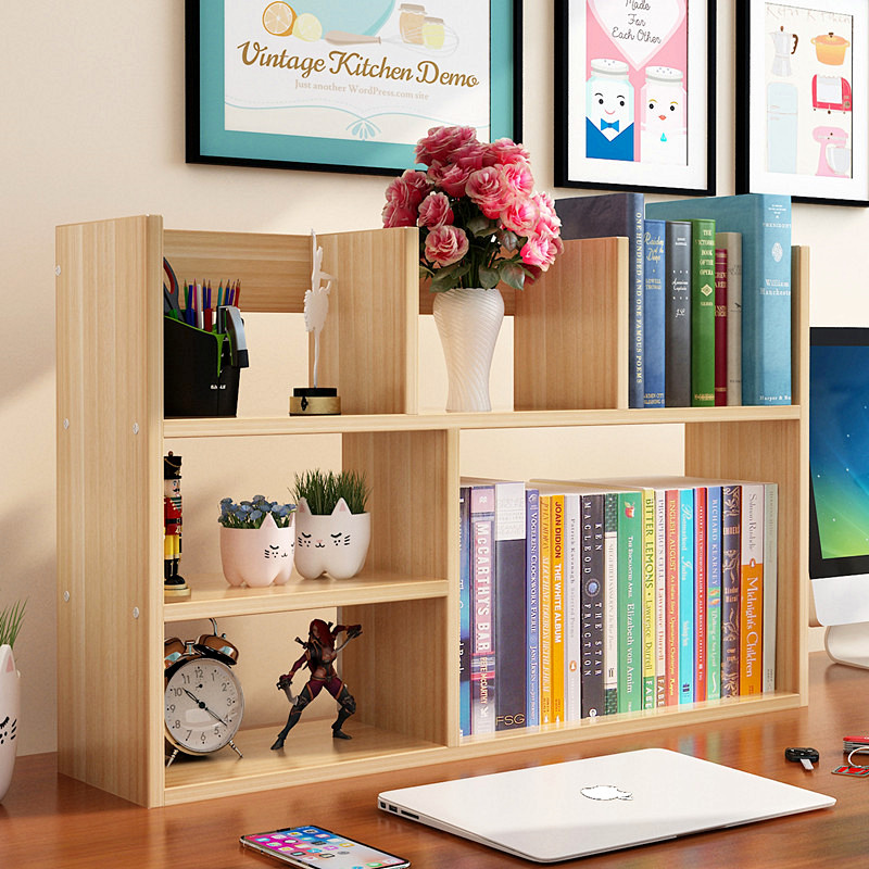 简易书桌上书架桌面儿童置物架办公收纳学生家用简约现代小型书柜