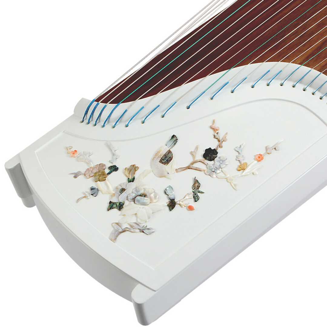 润扬 古筝 白色螺钿天然贝雕专业演奏筝民族乐器