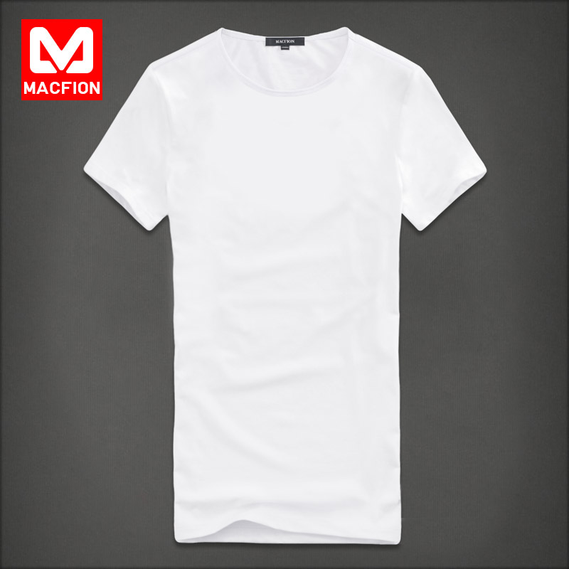 迈克菲恩男士短袖圆领T恤 男夏季2019新款韩版修身纯色休闲打底衫