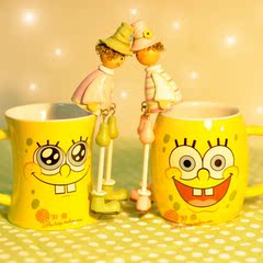 潮商 海绵宝宝陶瓷杯/卡通马克杯/情侣杯子/可爱/创意