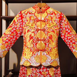 大五福2017新款秀禾服新娘结婚龙凤褂裙中式婚纱礼服旗袍喜服嫁衣中式婚纱
