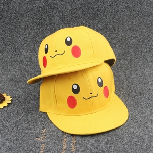 韩版可爱亲子皮卡丘pikachu卡通刺绣嘻哈帽 遮阳帽子 春夏 棒球帽