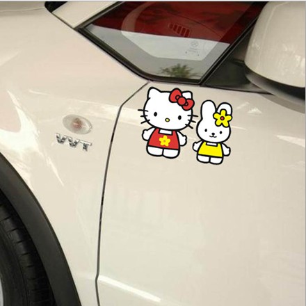 帝猫之秀卡通可爱汽车贴纸兔子车身贴卡通超酷淑女系列反光车贴
