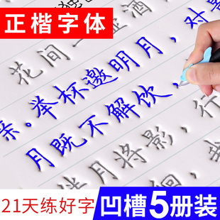 成人大学生练字本男女生速成反复使用楷书凹槽字帖小学正楷练字帖