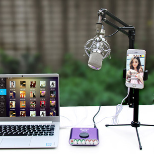 飙歌达人 pk-3声卡套装 手机喊麦 通用主播双手机直播设备 全套装