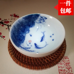 景德镇青花瓷茶杯功夫茶具手绘茶碗品茗杯釉下彩普洱杯个人主人杯