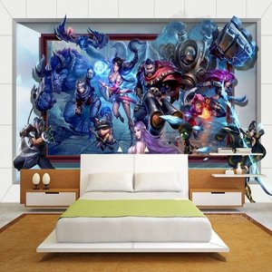 网咖cf lol英雄联盟墙纸ktv壁纸海报主题网吧大型壁画游戏背景墙