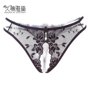 情趣内衣服内裤女丁字三点蕾丝刺绣T裤性感制服开档露乳激情套装情趣内裤