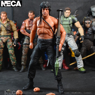 现货正版neca 兰博 史泰龙 rambo第一滴血2电影原版人偶 超可动