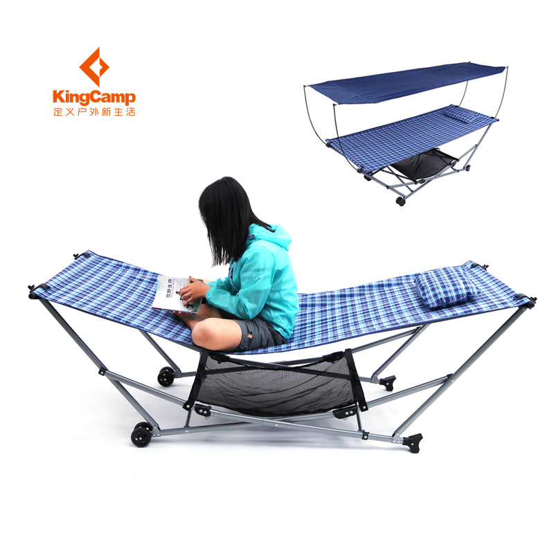 新款首发KingCamp吊床 户外家具 豪华铁管支架带篷 带枕头KG3751P