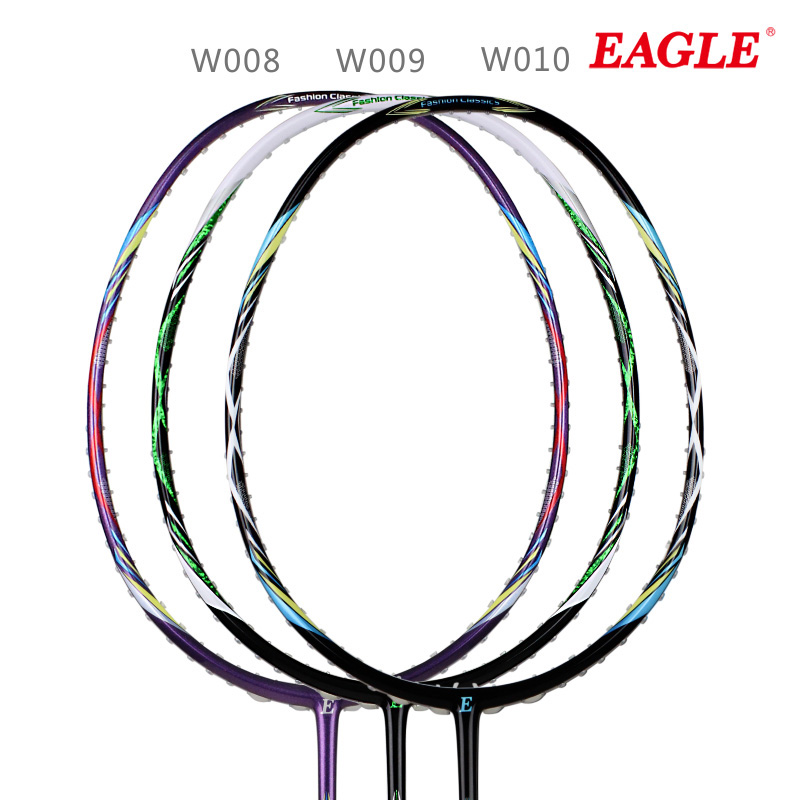 鹰牌羽毛球拍 全新升级W008/W009/W010羽拍  全碳素拍框 专业高磅