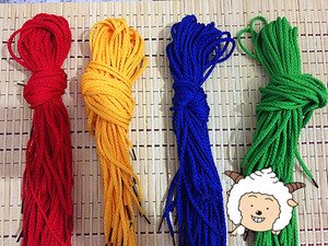 幼儿园老师自制教玩具手工材料*儿童活动区域编织绳diy串珠穿线绳