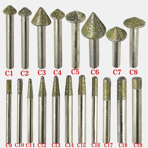 沪豪电镀数控石材雕刻刀浮雕刻字花岗岩金刚石玉石雕刀雕刻机刀具