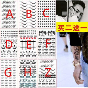 纹身贴男女防水持久陈伟霆同款手臂纹身贴 手指w 皇冠 span class=h>