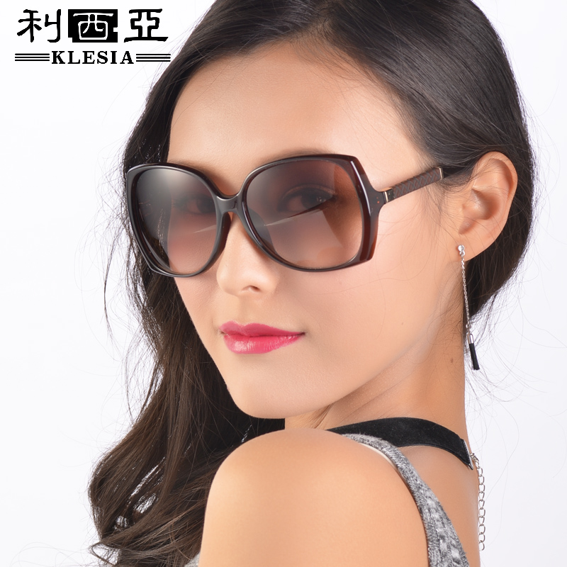 利西亚新款太阳镜女潮 大框圆脸墨镜女防紫外线太阳眼镜欧美个性