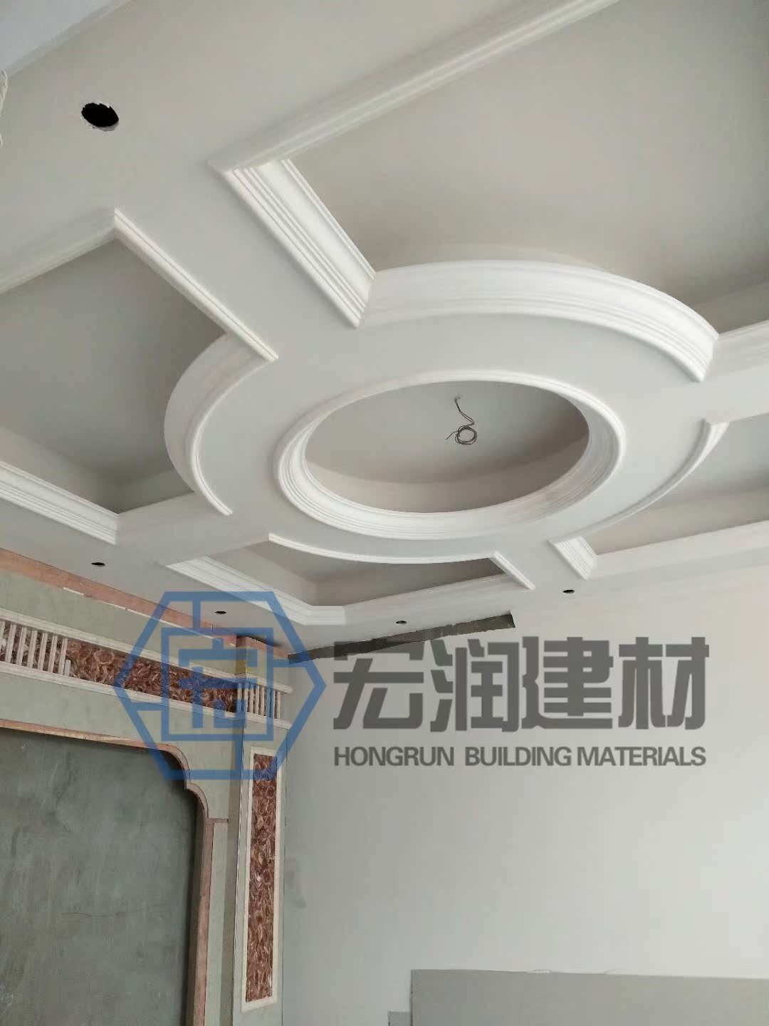 简欧别墅餐厅客厅欧式梅花吊顶石膏线条圆弧拱形线条造型异形定做 已