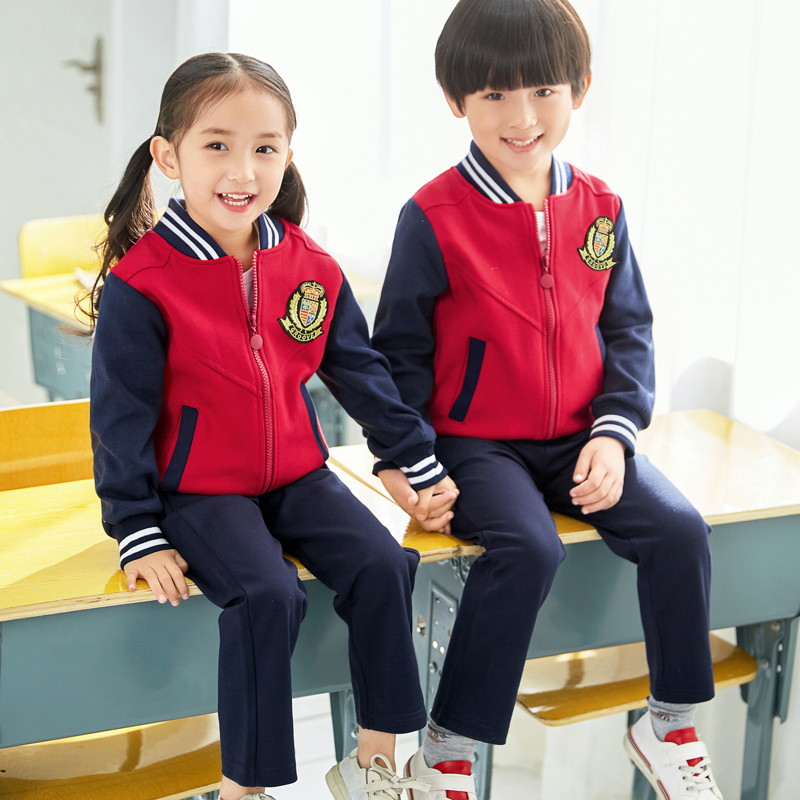 幼儿园园服红色运动会服中小学生校服套装学院风韩国男女班服定制