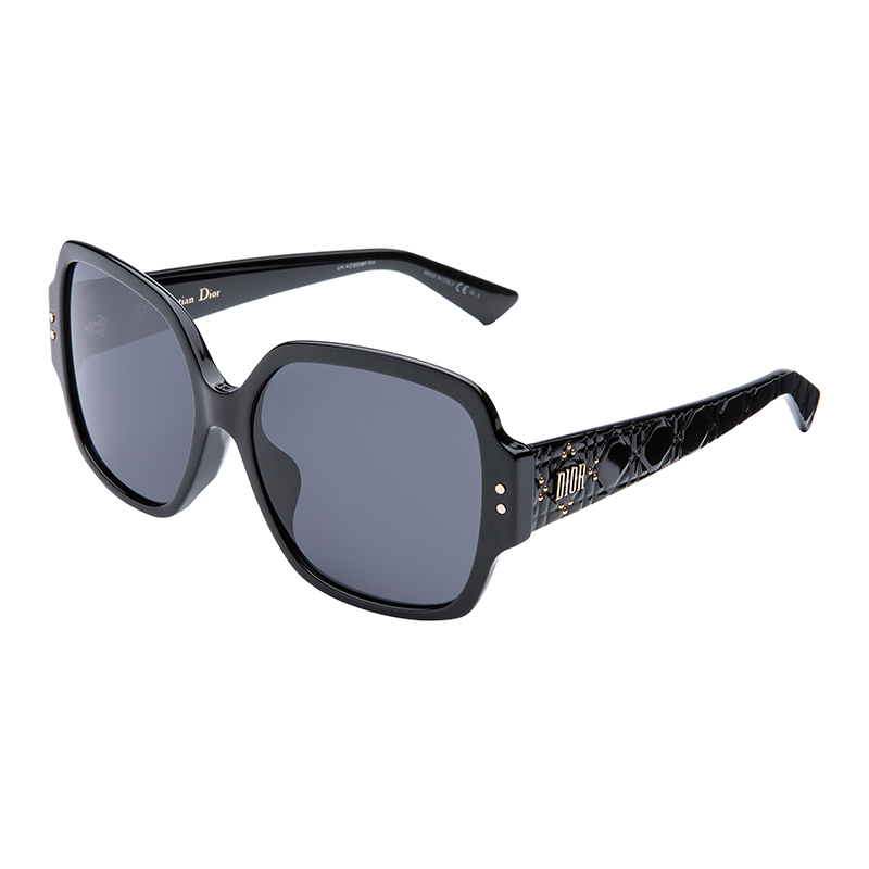DIOR新款女士板材眼镜纯黑色时尚太阳镜LADYDIORSTUDS5F-807IR