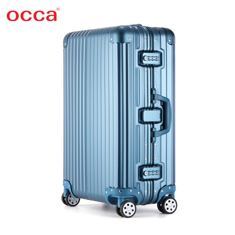 OCCA铝镁合金时尚铝框拉杆箱万向轮男女商务高端登机箱旅行箱