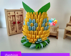 新款手工折纸三角插4儿童创意iy制作笔筒菠萝材料包成品包邮10岁 ￥