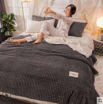 珊瑚绒冬季床单单件双层被单加厚双人毛绒床毯冬天床上铺的毛毯