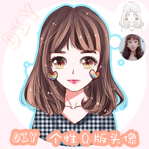 手绘 span class=h>头像 /span>人物线稿填色真人照片转 span class=h