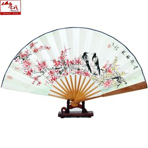 手绘扇中国风扇子 span class=h>国画 /span>山水牡丹书法礼品 span