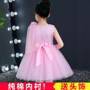 童装儿童夏装公主裙女童连衣裙2018新款夏季粉色蓬蓬纱裙子小女孩