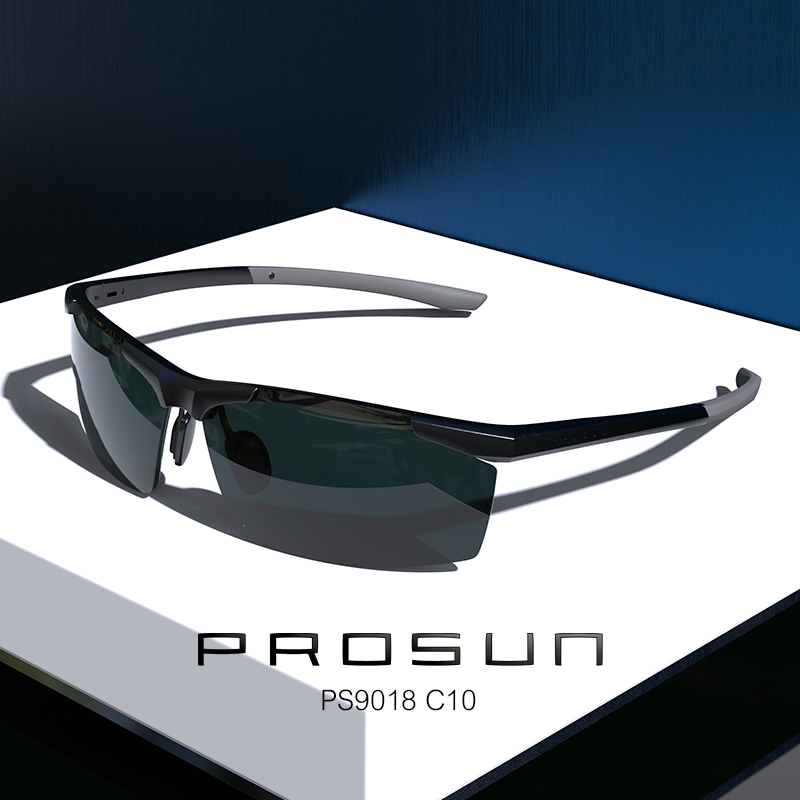 PROSUN 保圣2018新款太阳镜男士运动款墨镜偏光镜合金镜架PS9018