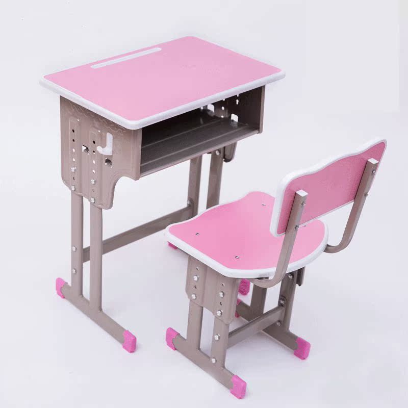 高中生耐用实用橡木色桌椅带抽屉双人大学课桌椅写字桌小学生