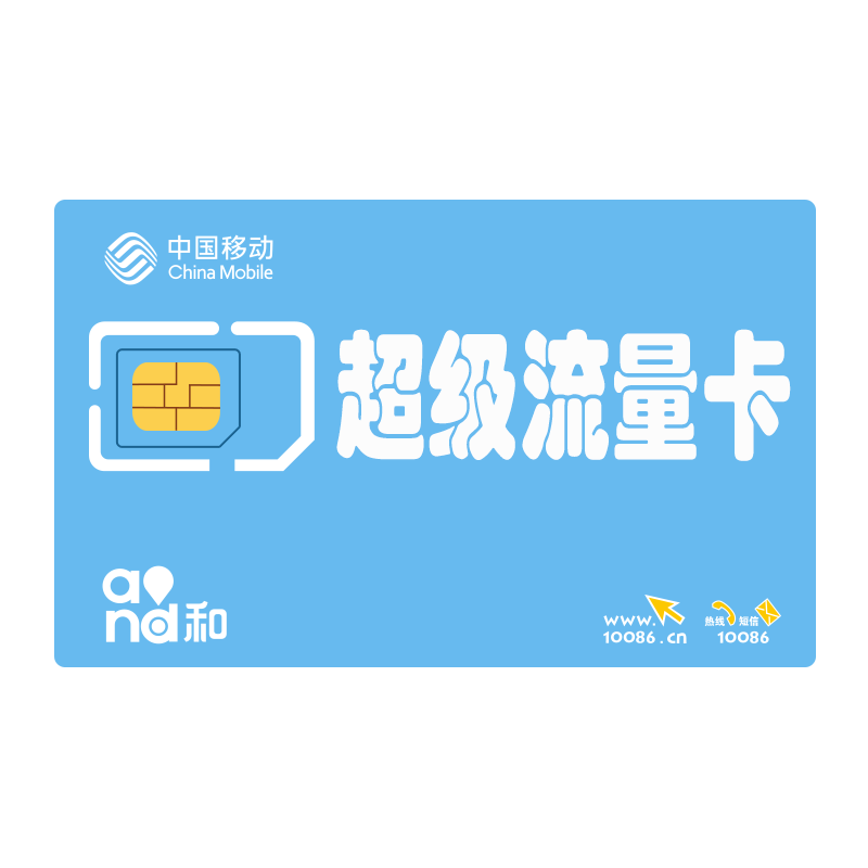 中国移动大王卡无限全国通用流量上网卡手机电话卡4G不限日租卡