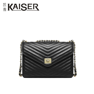 Kaiser/凯撒女包真皮2018新款小香风链条包单肩斜挎包迷你小方包单肩包