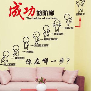 励志墙贴纸正能量贴画公司办公司背景墙装饰墙纸壁纸自粘标语贴画