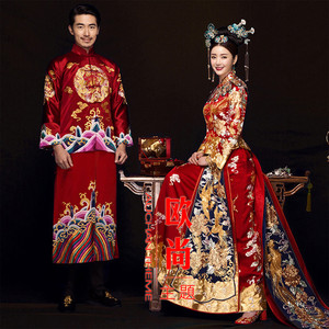 class=h>婚纱 /span>复古中国风刺绣古装传统中式 span class=h>婚纱 