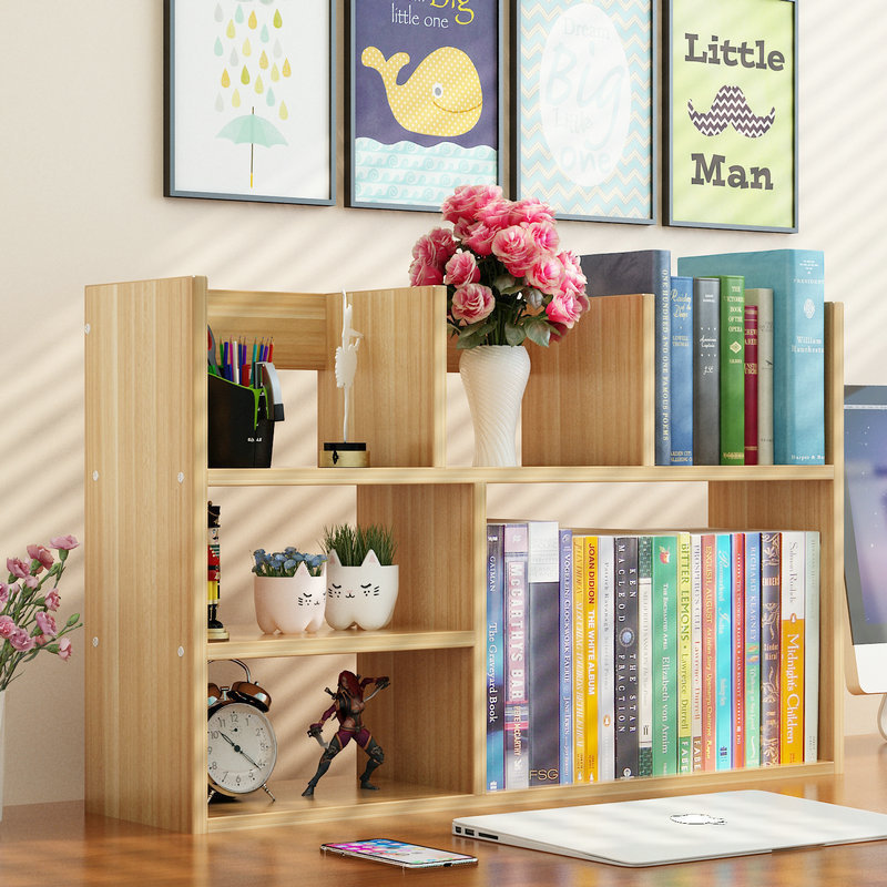 简易桌上书架儿童书架学生用办公室书桌收纳置物架桌面大空间书柜