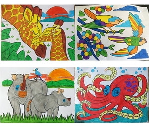 幼儿园绘画涂色本 幼儿绘画涂色启蒙绘本 儿童颜色搭配学习画画本