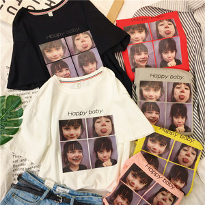 短袖2018新款韩版女装宽松百搭学生上衣纯棉t恤女半袖韩范ulzzang女式t恤