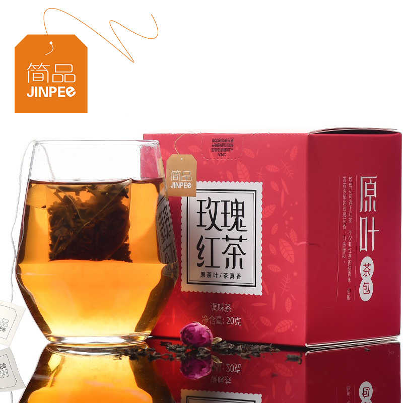简品100玫瑰红茶 玫瑰花红茶组合型花茶花草茶独立包装三角袋泡茶