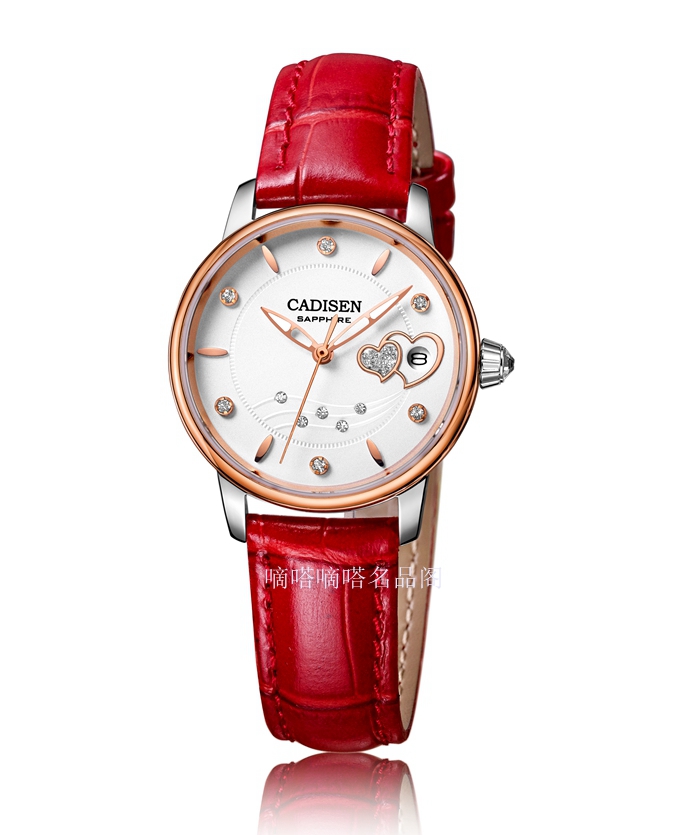 正品卡迪森女式手表6122时尚真皮镶钻韩版腕表商场同款