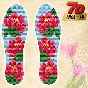 鞋垫十字绣自己绣的图片