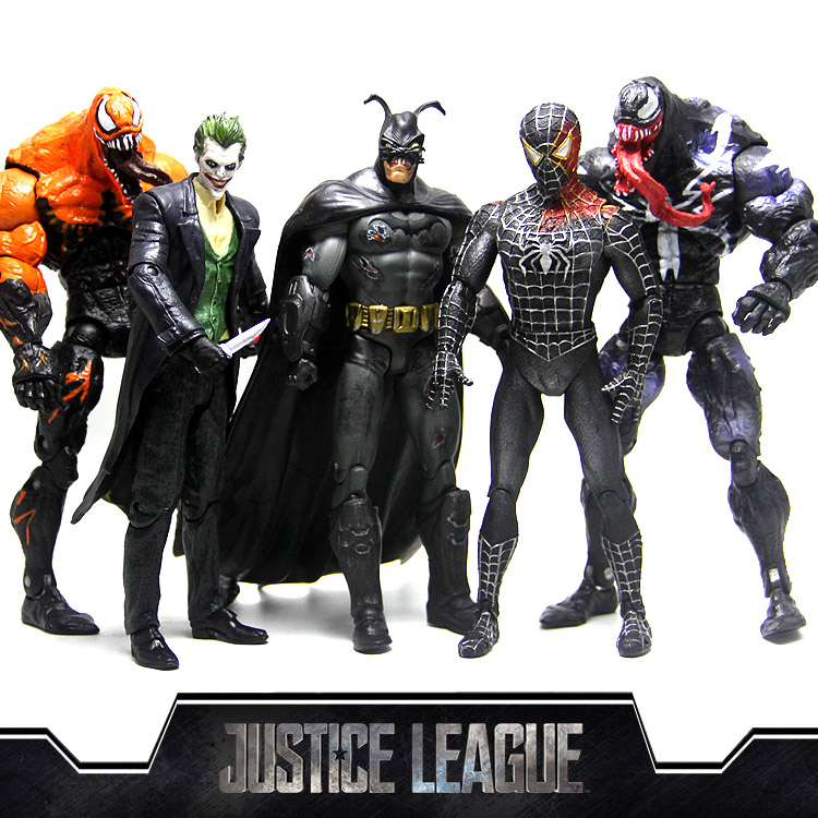 毒液蝙蝠侠大战小丑可动玩具摆件人偶模型多关节手办蜘蛛侠绿巨人