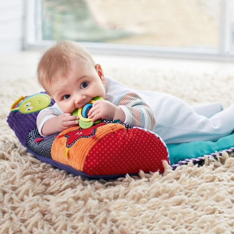 游戏毯儿童玩具枕婴幼儿爬爬毯宝宝趴趴枕抱枕 内置摇铃响纸 牙胶