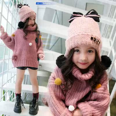 2019女童冬季毛线帽子韩版女宝宝保暖护耳加绒儿童潮4可价格优惠