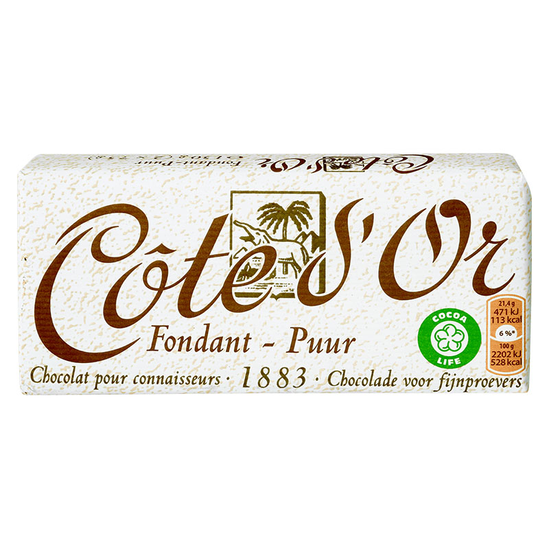 比利时 Cote D'or克特多金象纯味巧克力排150g 零食品--块装