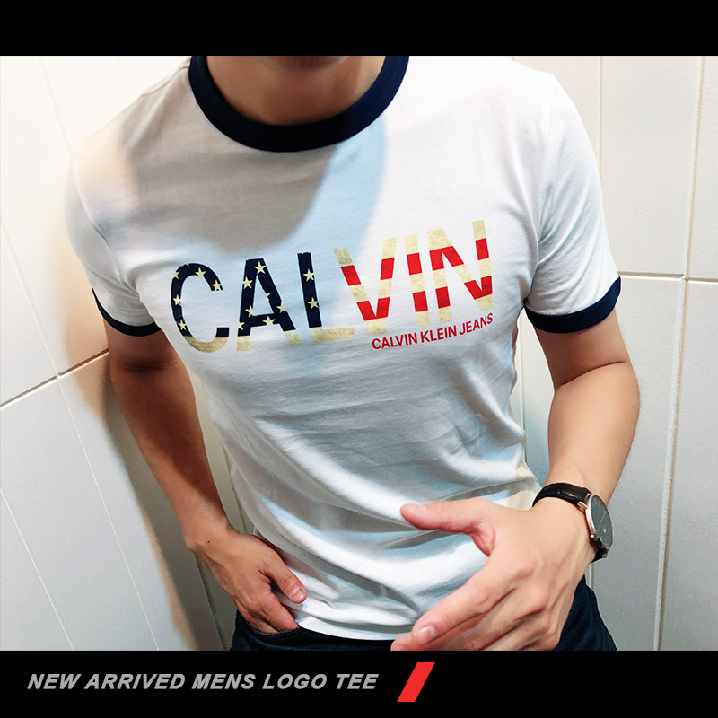 Calvin Klein Jeans男士CK圆领短袖T恤时尚休闲修身清凉 CM3-1
