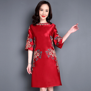 妈妈婚礼秋装宴礼服图片