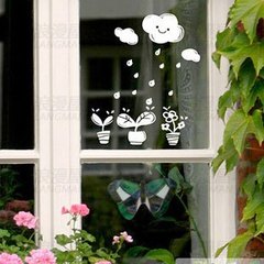 浪漫屋墙贴〖小花花〗窗户玻璃贴纸书房窗贴浴室办公室三代可移除